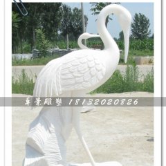 白色仙鶴雕塑，石雕仙鶴雕塑，漢白玉仙鶴