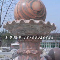 風水球石雕，石頭圓球水盆