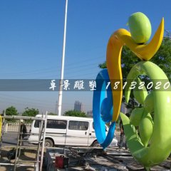 不銹鋼卡通雕塑，彩色不銹鋼雕塑
