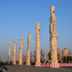 華表龍柱，石雕龍柱