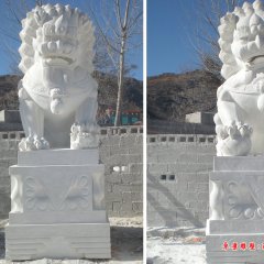 3米高石頭獅子，石雕獅子雕塑