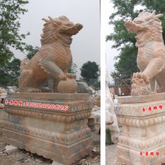 石雕麒麟雕塑，石頭麒麟雕塑，麒麟石雕