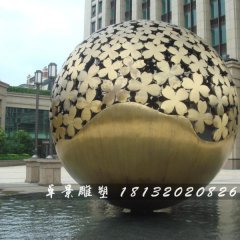 不銹鋼球形雕塑，不銹鋼抽象球雕塑