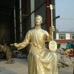拉二胡銅雕，人物銅雕，廣場人物銅雕
