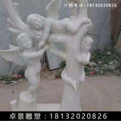 小天使石雕，漢白玉小天使雕塑