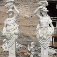 侍女石雕，侍女石燈
