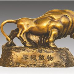 厚德載物銅雕，銅牛雕塑