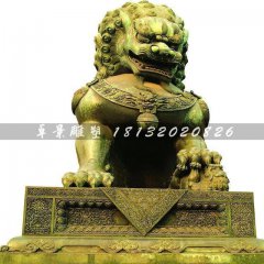 銅獅子雕塑，鑄銅獅子雕塑