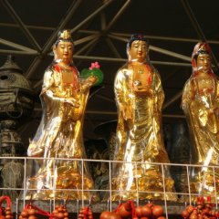 西方三圣銅雕，三圣銅雕