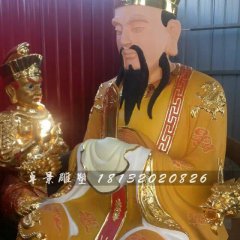 玉帝銅雕，貼金銅玉帝雕塑