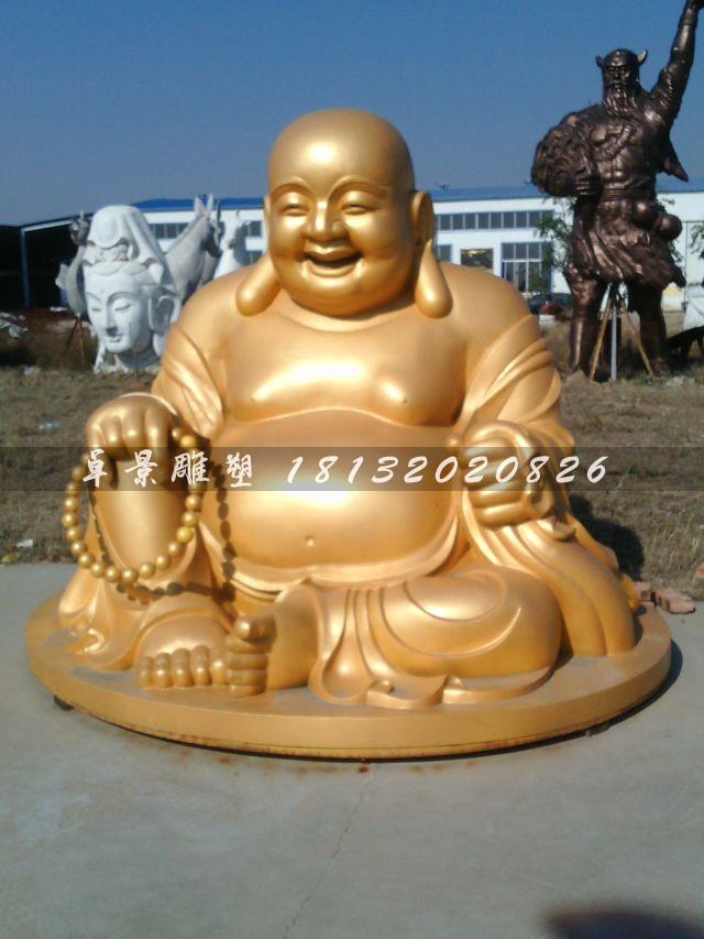 彌勒佛銅雕，貼金銅彌勒佛雕塑，笑面佛銅雕