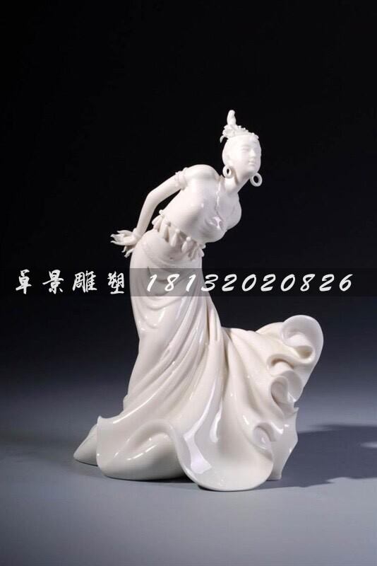 美女跳舞石雕，漢白玉美女雕塑