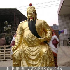 關公銅雕，鎏金銅關公雕塑