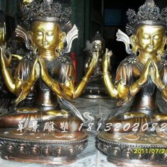 銅佛像，銅無量壽佛雕塑