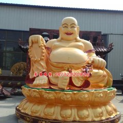 彌勒佛銅雕，銅雕彩繪雕塑