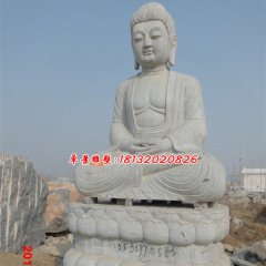 坐著的佛像雕塑，石雕如來佛祖