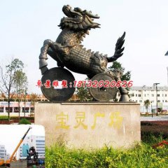銅雕麒麟，廣場動物雕塑