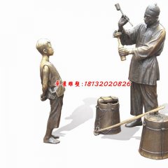 打醬油銅雕，廣場小品銅雕