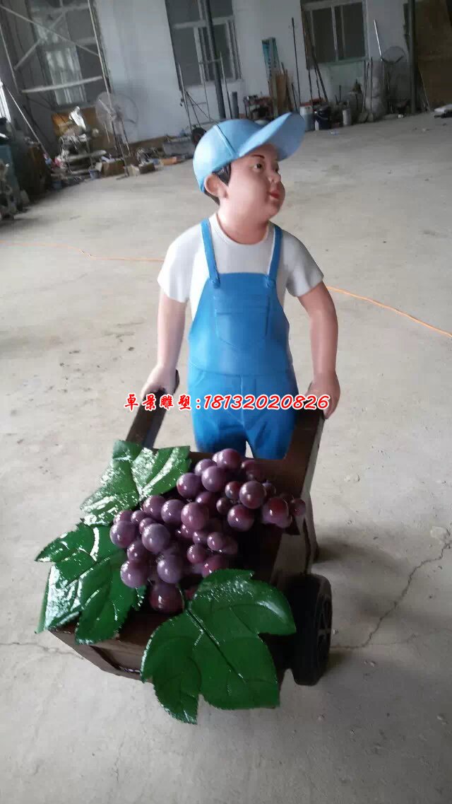 玻璃鋼摘葡萄雕塑，玻璃鋼人物雕塑 (2)
