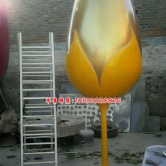 玻璃鋼高腳杯雕塑，玻璃鋼彩繪雕塑