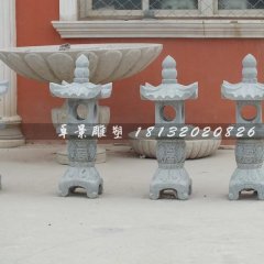 石燈，青石石燈雕塑