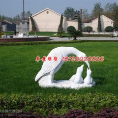 喂食石雕，公園動物石雕，景觀石雕