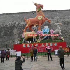 玻璃鋼三羊開泰雕塑，玻璃鋼羊雕塑
