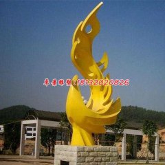 不銹鋼鳳凰雕塑，抽象鳳凰雕塑