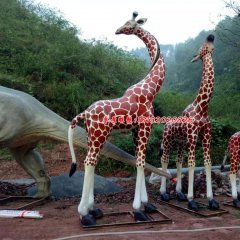 仿真長頸鹿雕塑，玻璃鋼動物雕塑