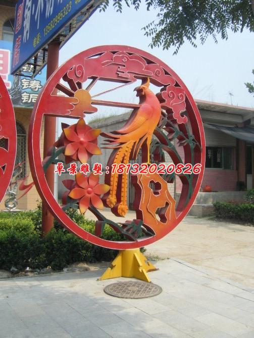 不銹鋼鳳凰雕塑，景觀不銹鋼雕塑