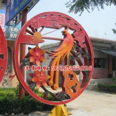 不銹鋼鳳凰雕塑，景觀不銹鋼雕塑