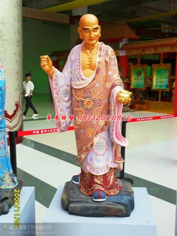 玻璃鋼羅漢雕塑，彩繪佛像雕塑