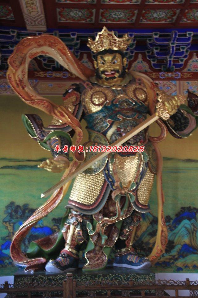 玻璃鋼四大天王雕，玻璃鋼彩繪神仙雕塑 (1)