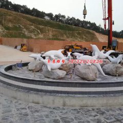 海豚石雕，海豚噴泉石雕