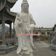 觀音菩薩石雕，大理石立式觀音雕塑