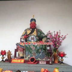 玻璃鋼關公雕塑，紅臉關二爺雕塑