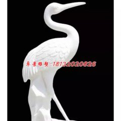 丹頂鶴石雕，漢白玉仙鶴雕塑
