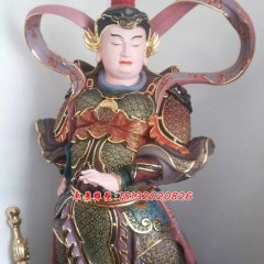 韋陀菩薩雕塑，玻璃鋼彩繪神仙雕塑