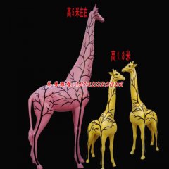 玻璃鋼長頸鹿雕塑，彩繪長頸鹿雕塑
