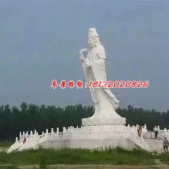 觀世音石雕，漢白玉大型觀音石雕