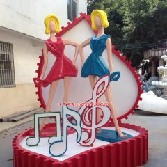 玻璃鋼美女雕塑，玻璃鋼商場雕塑