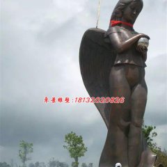 帶翅膀小女孩銅雕，廣場人物銅雕