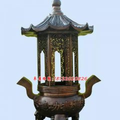 功德塔爐銅雕，寺廟香爐銅雕