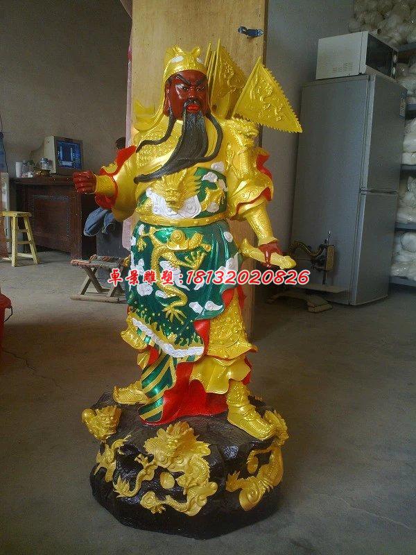 玻璃鋼關公雕塑，玻璃鋼彩繪關二爺