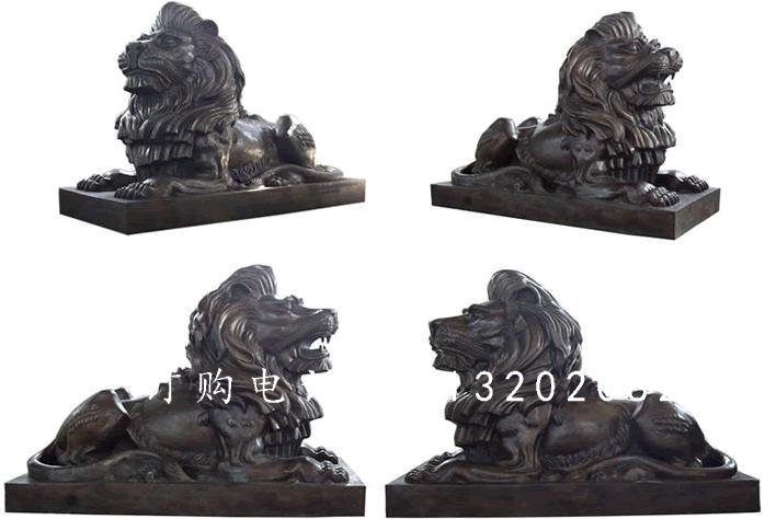 西洋獅銅雕，紫銅西洋獅雕塑