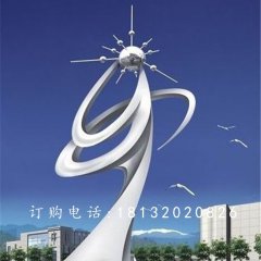 不銹鋼升騰雕塑，不銹鋼企業抽象雕塑