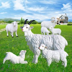 玻璃鋼山羊，玻璃鋼仿真動物雕塑