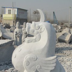 獨角獸石雕，漢白玉神獸石雕