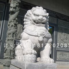 漢白玉石獅子雕塑，石獅子雕塑