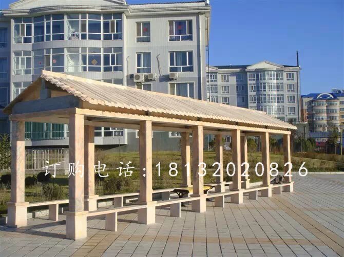 石雕走廊，小區石長廊雕塑
